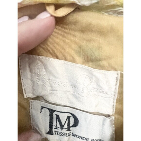 Vintage Tissus Monde Paris Dress Floral Mid Century Modern Buttons Lined M 1960s - Picture 8 of 12